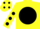 Silk - Yellow, black disc, yellow sleeves, black spots, yellow cap, black spots