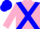 Silk - Pink, blue cross belts, pink sleeves, blue cap