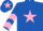 Silk - Royal blue, pink star, pink chevrons on sleeves, pink star on cap