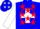 Silk - Blue, white dove on red circle, white cross, red stars on white sleeves