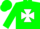 Silk - Green, red and white maltese cross