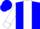 Silk - Blue, white emblem on back, white stripe & cuffs on sleeves