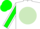 Silk - White, light green ball, green sleeves, white seams, green cap