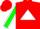 Silk - Red, white triangle, green sleeves, white seams