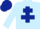 Silk - Light blue body, dark blue cross of lorraine, light blue arms, dark blue cap