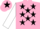 Silk - Pink, black stars, white sleeves, pink cap, black star