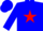 Silk - Blue, red star, blue sleeves