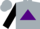 Silk - Silver, purple triangle, silver hoops on black sleeves