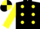 Silk - Black, yellow dots, yellow sleeves, yellow and black quartered cap