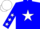 Silk - Blue, white star, white stars on sleeves, white cap