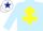 Silk - Light blue, yellow cross of lorraine, white cap, dark blue star