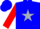 Silk - Blue, white and red, silver star, red sleeves