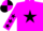 Silk - Magenta, black star, black stars on sleeves, magenta and black quartered cap