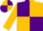 Silk - Purple and gold quartered diagonally, gold sleeves, quartered cap