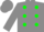 Silk - Gray, flourescent green dots, gray cap