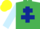 Silk - Emerald green, dark blue cross of lorraine, light blue sleeves, yellow cap
