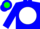 Silk - Blue, green shamrock on white ball
