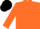 Silk - Fluorescent orange, black 'rr', black railroad track emblem, black cap