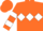 Silk - Orange, white diamond hoop, two white hoops on sleeves, orange cap, white band