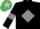 Silk - BLACK, GREY diamond and armlets, EMERALD GREEN cap, PINK star