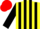 Silk - Yellow, black striped, yellow hoops on black sleeves, red cap