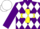 Silk - Purple, yellow cross, white diamonds on purple sleeves, white cap