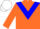 Silk - Orange body, blue chevron, orange arms, white cap