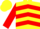 Silk - Yellow, red chevrons, red bands and cuffs on sleeves