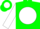 Silk - Green, white 'hj' and golf ball emblem, white slvs