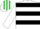 Silk - White & Black Hoops, White Cap, emerald green and white striped cap