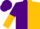 Silk - Purple and gold halved horizontally, halved sleeves, purple cap