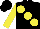 Silk - Black, large yellow spots, yellow sleeves, black cap