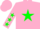 Silk - Pink, blue and green star, blue and green stars on sleeves, pink cap