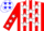 Silk - Red, white stripes, blue field with white stars