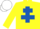 Silk - Yellow, Royal Blue Cross of Lorraine, White cap