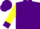 Silk - Purple, yellow lightning bolts, purple cuffs on yellow sleeves, purple cap