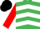 Silk - Emerald Green, White chevrons, Red sleeves, Black cap