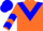 Silk - Orange, blue triangular panel, blue chevrons on sleeves, blue cap
