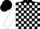 Silk - Black and white blocks, black and white blocks on sleeves, black cap