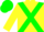 Silk - Yellow body, green cross belts, yellow arms, yellow and green checked cap