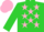 Silk - Lime, pink stars, pink cap