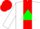 Silk - White, red panel, green triangle, red cap
