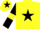 Silk - Yellow, black star, black sleeves, yellow armlets, yellow cap, black star