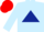 Silk - Light blue body, dark blue triangle, light blue arms, red cap