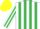 Silk - White Body, Emerald Green Striped, White Arms, Emerald Green Striped, Yellow Cap