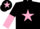 Silk - Black body, pink star, black arms, pink halved, black cap, pink star