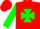 Silk - red, green maltese cross, green sleeves, red cap