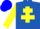 Silk - ROYAL BLUE,yellow cross of lorraine,yellow slvs,blue armlet,blue cap,yellow sta