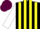 Silk - Black and Yellow stripes, White sleeves, Maroon cap