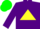 Silk - Purple body, yellow triangle, purple arms, green cap